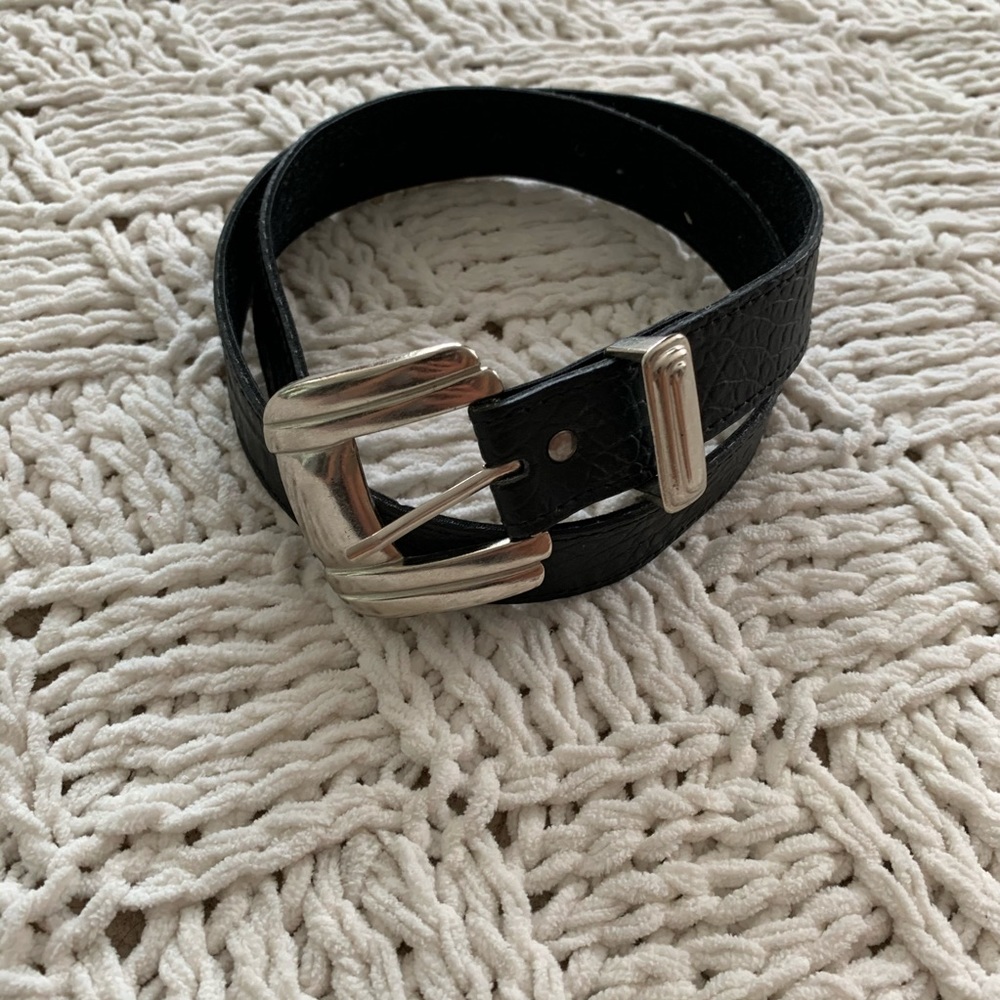 {FREE w/ Purchase} Faux Crocodile Skin Black Belt